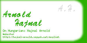 arnold hajnal business card